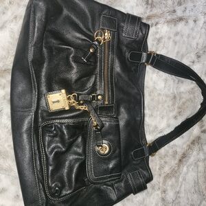 Juicy Couture Black Shoulder Bag with Gold Accents